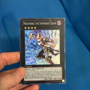 Yugioh Card Maestroke The Symphony Djinn DarkTypeMonster1stEditionShiny1996NWOTS